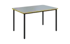 JSBR 130N Jídelní stůl 1300 x 900 mm, deska šedá s hranou žlutá odio / podnož černá